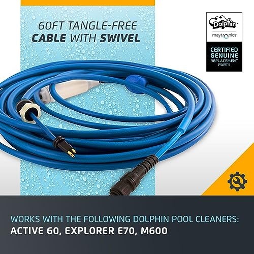 Maytronics 9995899-DIY 60 Ft. Blue Cable with Swivel for Tangle-Free Operation with Bluetooth & Wi-Fi Models