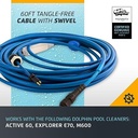 Maytronics 9995899-DIY 60 Ft. Blue Cable with Swivel for Tangle-Free Operation with Bluetooth & Wi-Fi Models