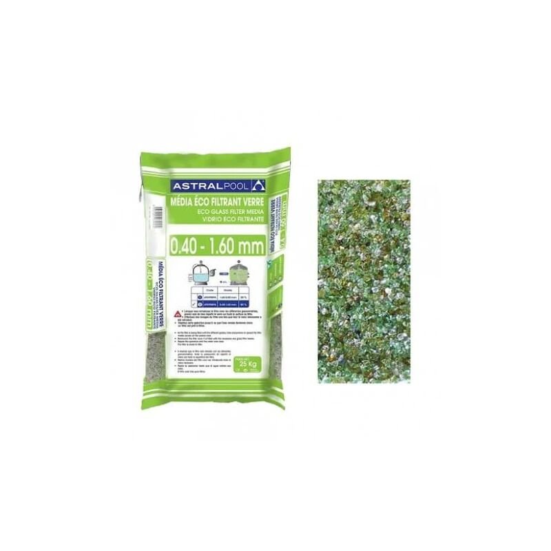 Verre éco Filtrant granulométrie de 0.4 à 1.6 mm, sac de 25 Kg