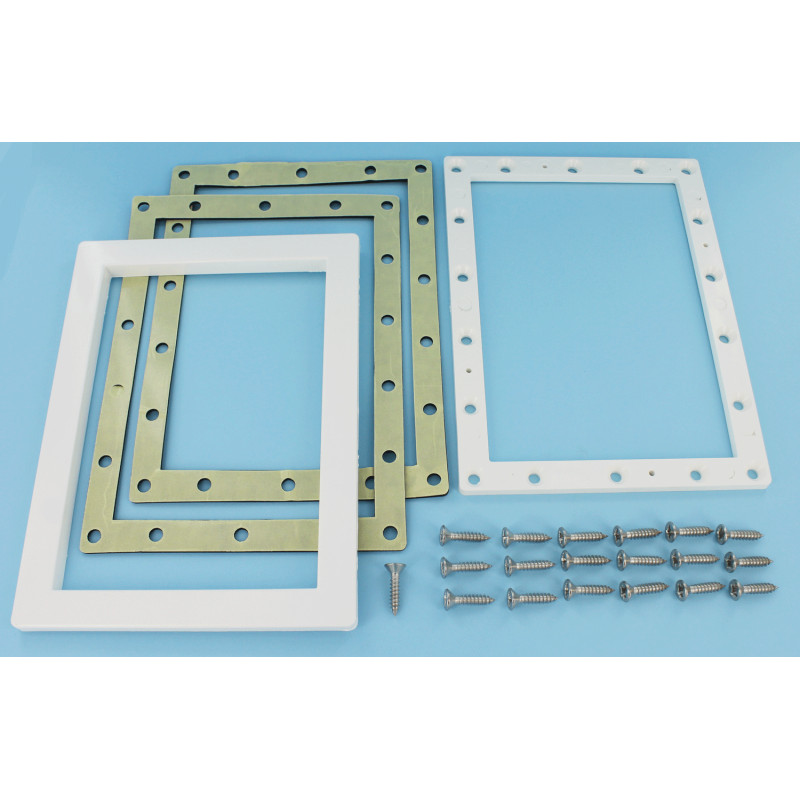 BWT Bride avec enjoliveur, joints et vis parker 5,5x25 mm de skimmer petite meurtrière - BLANC