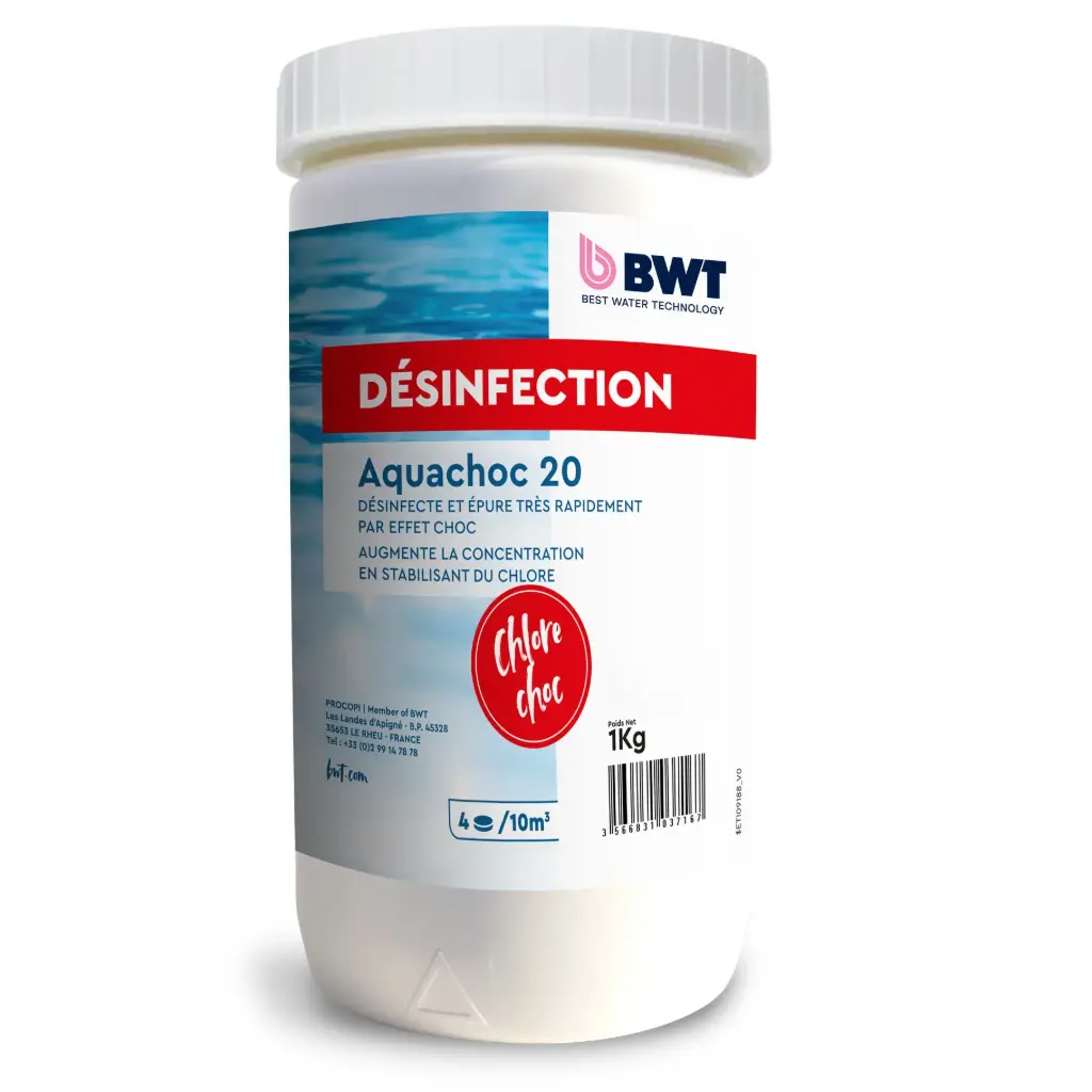 BWT CHLORE CHOC en pastilles 20 Gr Aquachoc 20 - 1 Kg