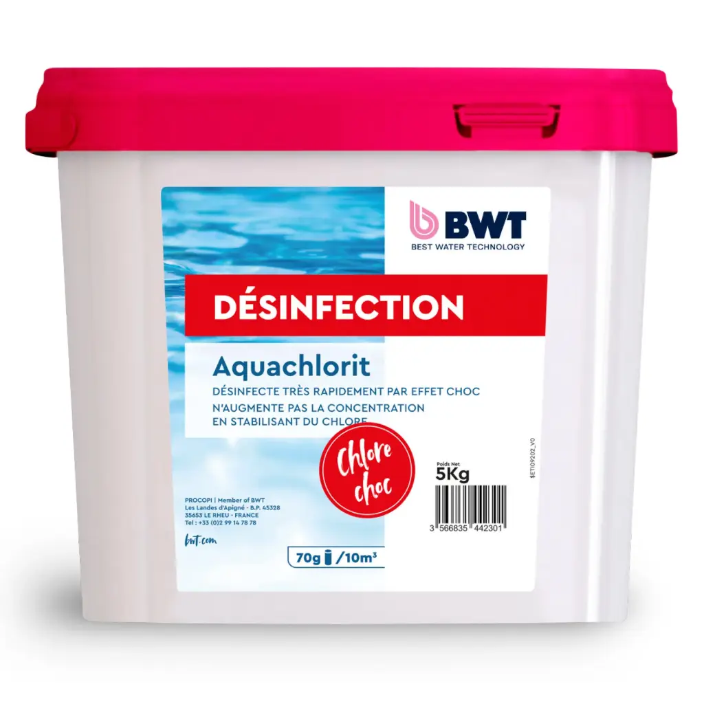 [8810105] BWT Chlore choc en granulés, Aquachlorit - 5 Kg BWT