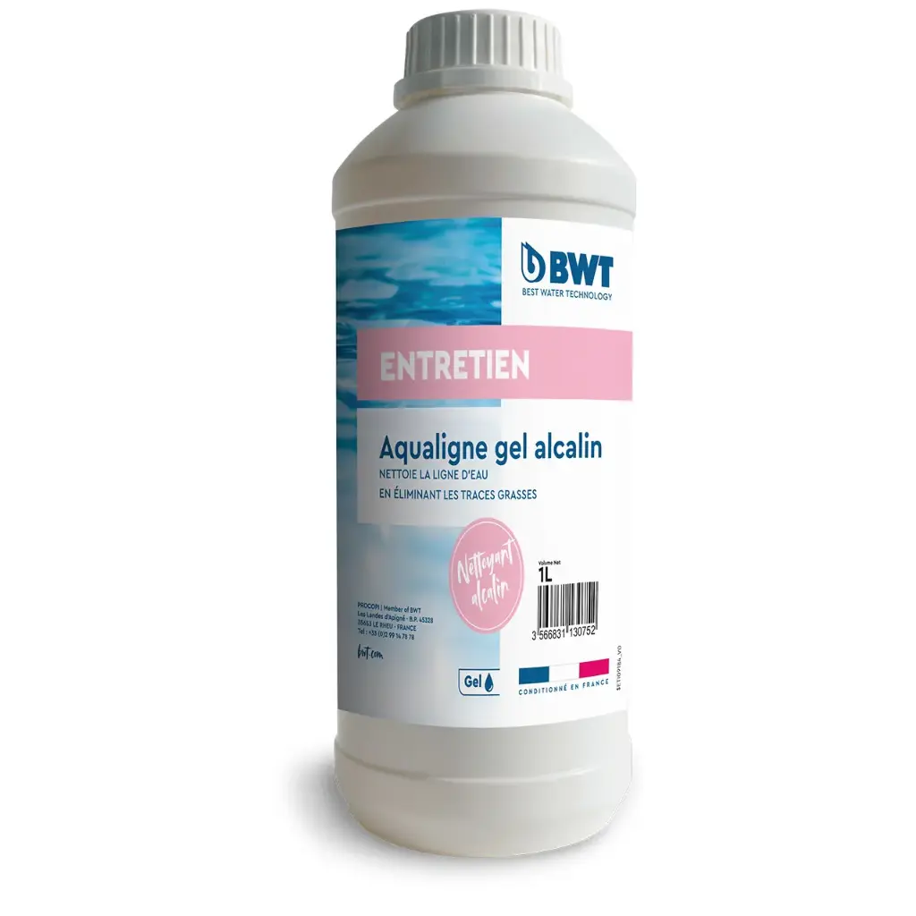 BWT Nettoyant ligne d'eau, Aqualigne Gel Alcalin - 1 L
