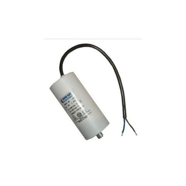 Condensateur à fils 16 uF diamètre 40mm longueur 70 mm avec boulon fixation