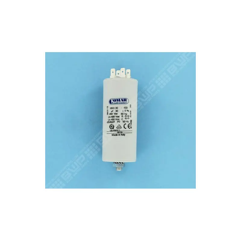 COMAR Condensateur MKA 30µF 450V 40X94 avec vis M8 et cosse double