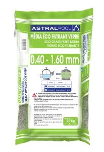 Verre éco Filtrant granulométrie de 1,6 à 3 mm, sac de 25 Kg