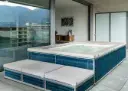 LAGHETTO Piscine NINFEA THINY 233x233 avec chauffage et balneo - BLEU