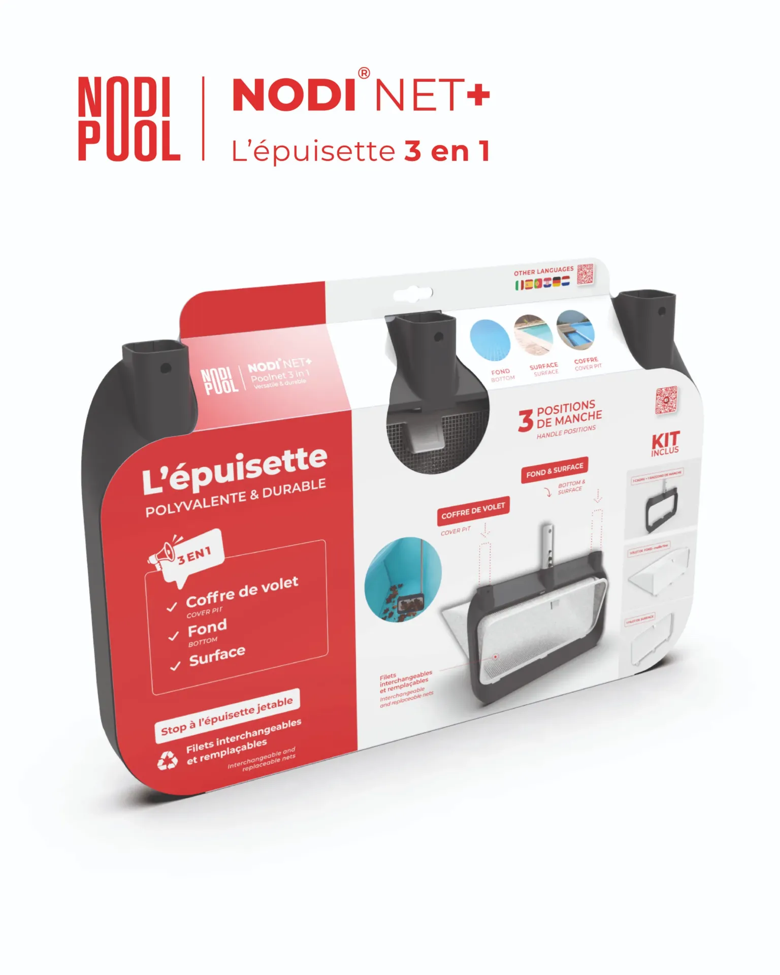 NODIPOOL NODI NET+ Poolnet épuisette 3 en 1