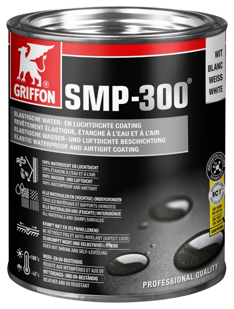 GRIFFON SMP-300® Revêtement élastique étanche à l'eau et à l'air pot de 1 kg BLANC
