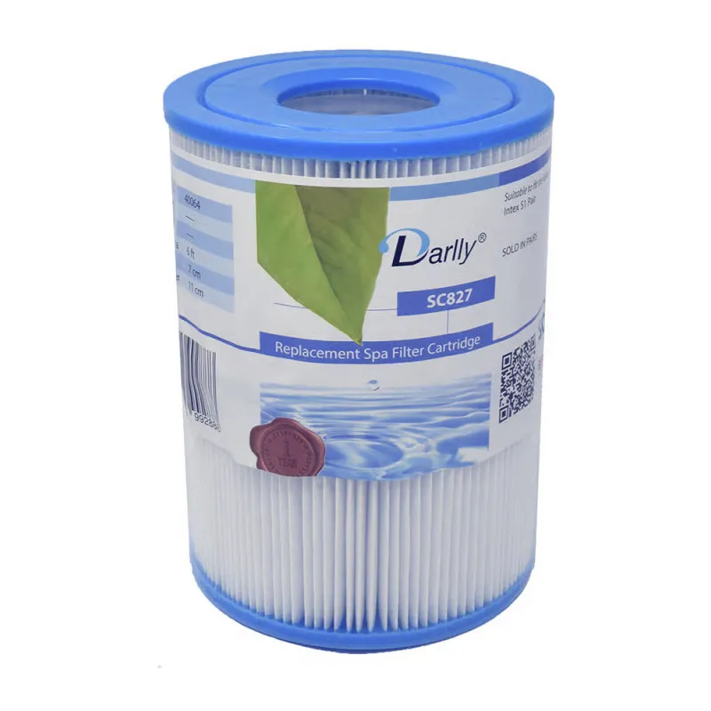 DARLLY Cartouches de filtration D.110 mm - H.70 mm - Ouverte haut D.50 mm et bas D.50 mm INTEX type S1 lot de 2 cartouches