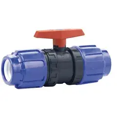 PVC Vanne à bille en PVC-U ''PN10'' (PE-EPDM) - Raccord PE Ø 32 x Ø 32