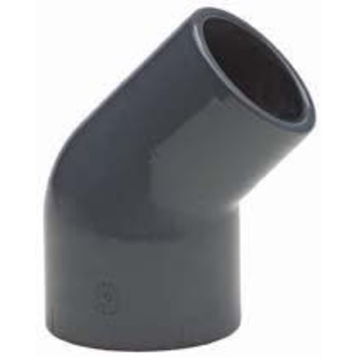 [02242] PVC Coude 45º PVC-U réduit coller Ø 63 x Ø 63 - Ø 50